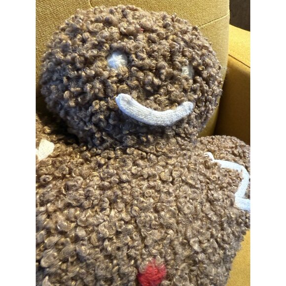 Pottery Barn Mr Spice Gingerbread Man Throw Pillow Teddy Christmas Cookie 18" - Picture 2 of 7